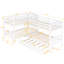 Lit simple superposé en L avec lit gigogne - blanc. Fabrication en bois massif. Polyvalent pour le divertissement familial. 6 ans et plus. Pas de boîte à ressorts. Lit gigogne blanc 300 lb Structure solide. Extra