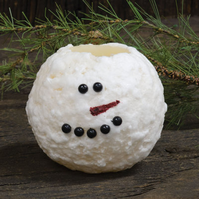 4" Snowman Round LED Candle