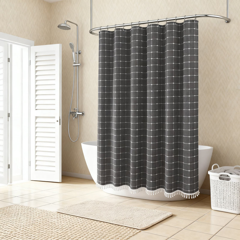 Rideau de douche Farmhouse, Gris