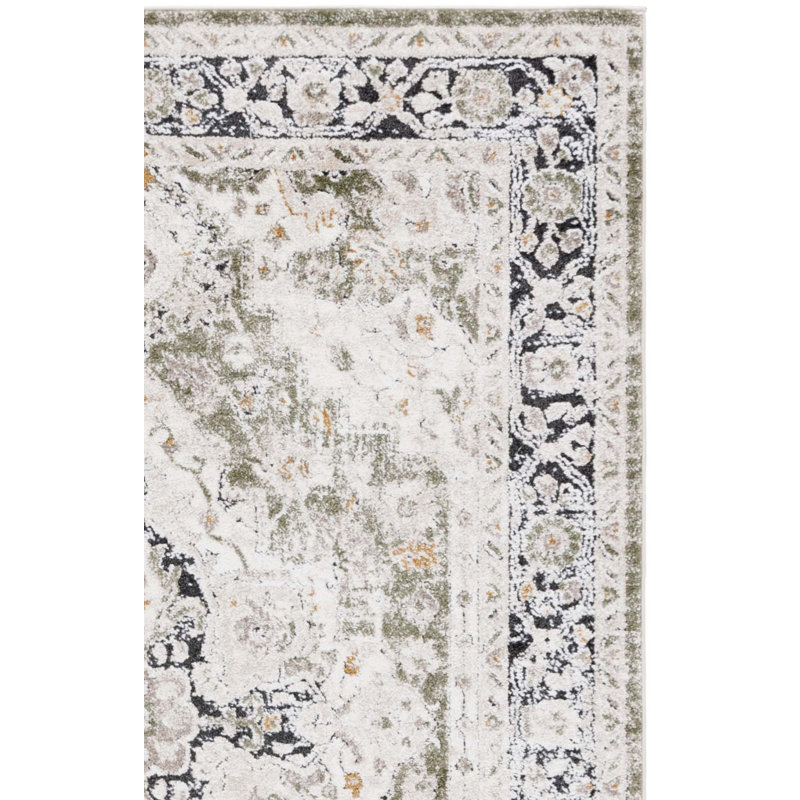 Tapis vert / beige Opal 474, Rectangle 5 pi 3 po x 7 pi 6 po