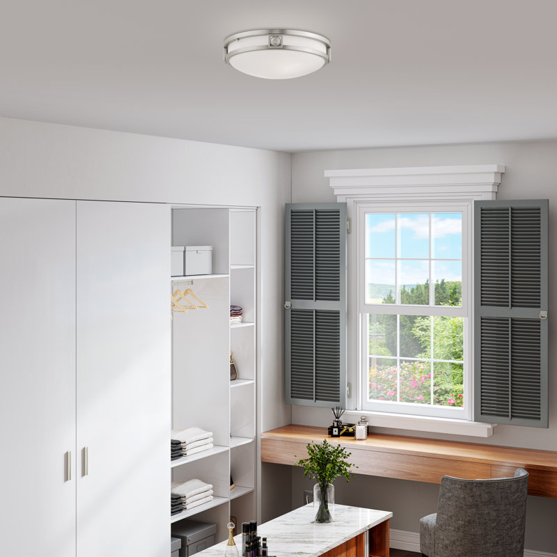 Dane Glass Flush Mount, Brushed Nickel