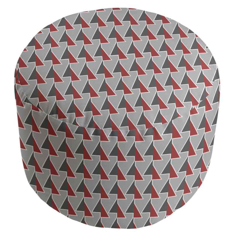 Upholstered Pouf, Red