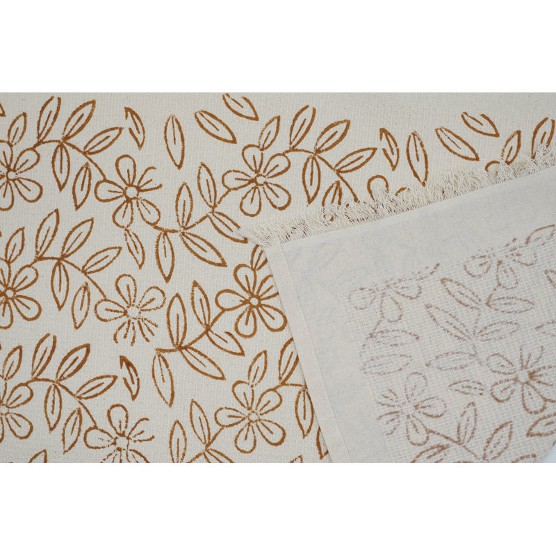 Floral Block Print Honey Comb Weave Cotton Fabric Set of 10 Hand Towel, Lily