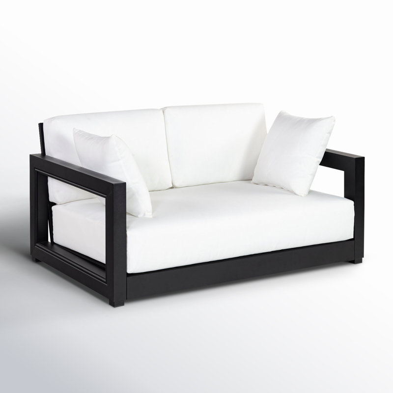 Melrose 52.75" Wide Outdoor Loveseat with Cushions