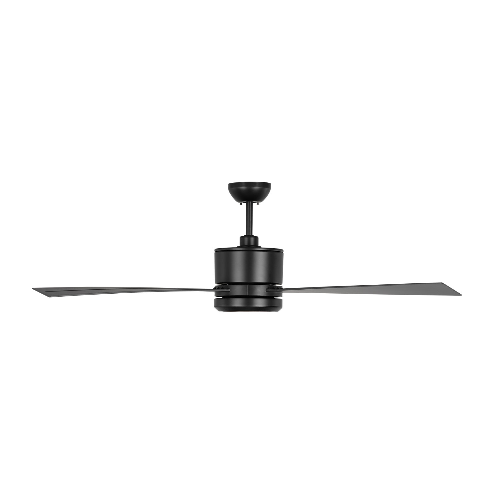 Tulsi 3 Blade Ceiling Fan with LED Light Kit, 52, Midnight Black
