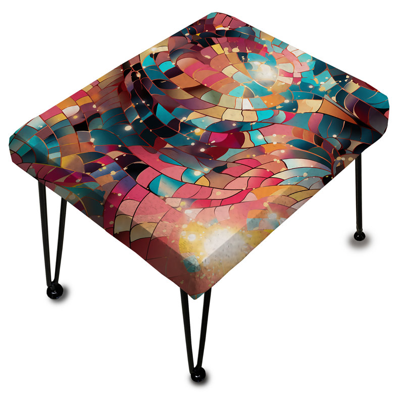 Poupart Digital Disco Dance - Geometric Rectangle Ottoman