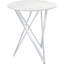 Table de bar ronde avec plateau blanc et faux marbre, design contemporain pour la salle à manger en marbre