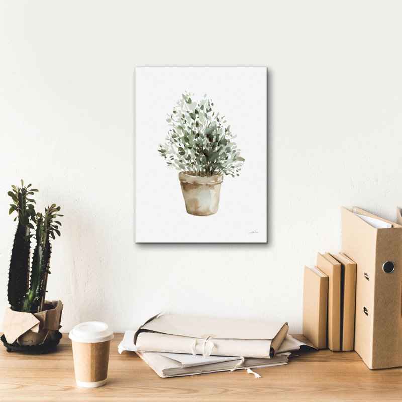 Toile épique «Pots aux herbes» par Katrina Pete, H 16 po x l 12 po x P 0,75 po