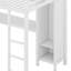 Lit mezzanine en métal avec garde-robe et bureau en L, avec cubes de rangement et tablettes-678344494
