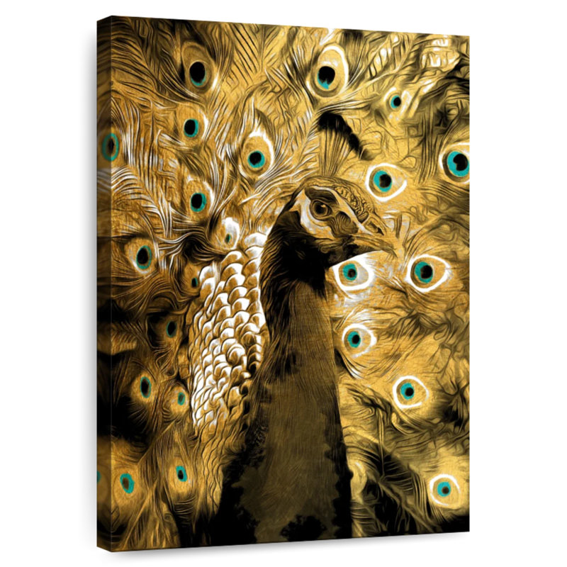 Brampt Gold Peacock, 39" H x 26" W