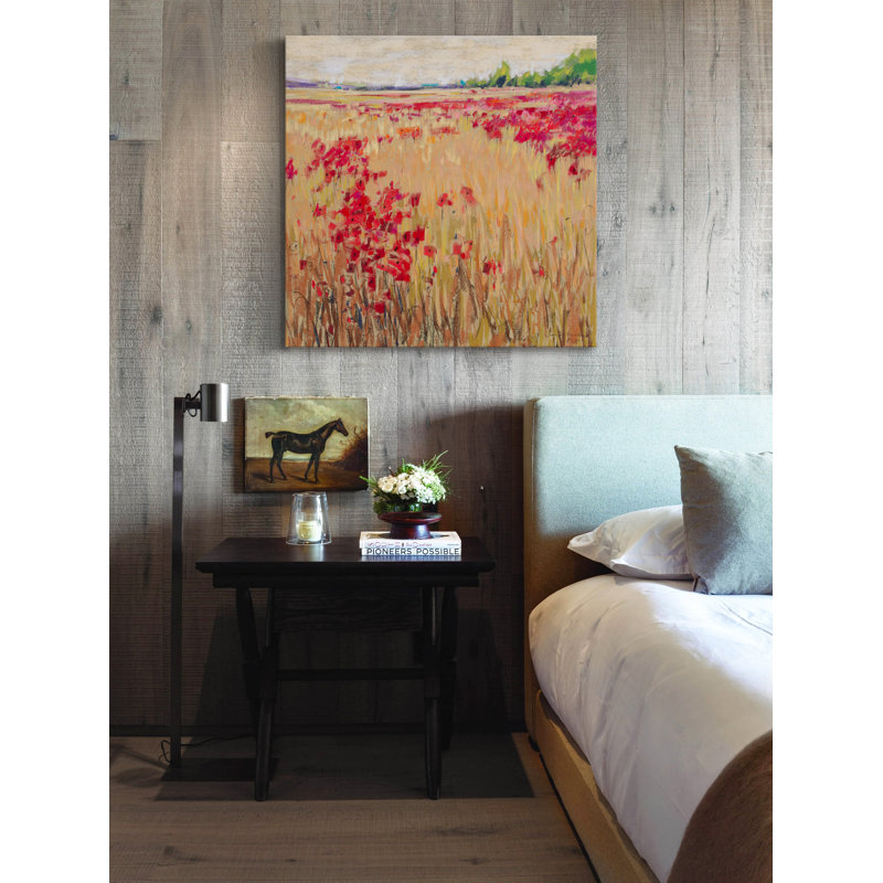 Corn and Poppies XIII par Jennifer Gardner - Toile tendue, H 48 po x l 48 po x P 1,5 po