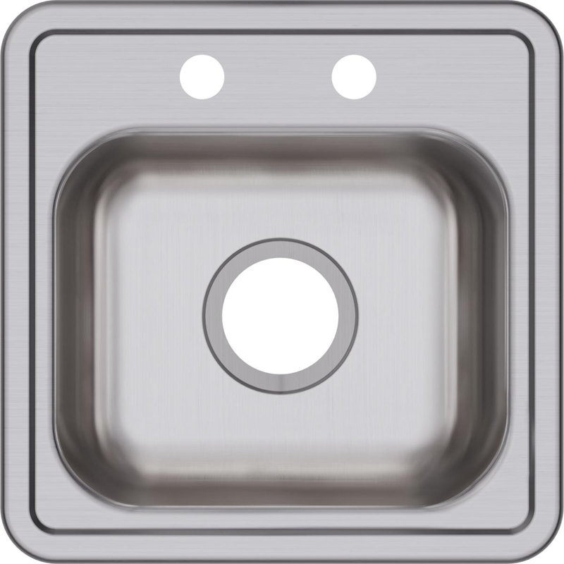 Dayton 15" L x 15" W Drop-In Bar Sink, 2 Hole