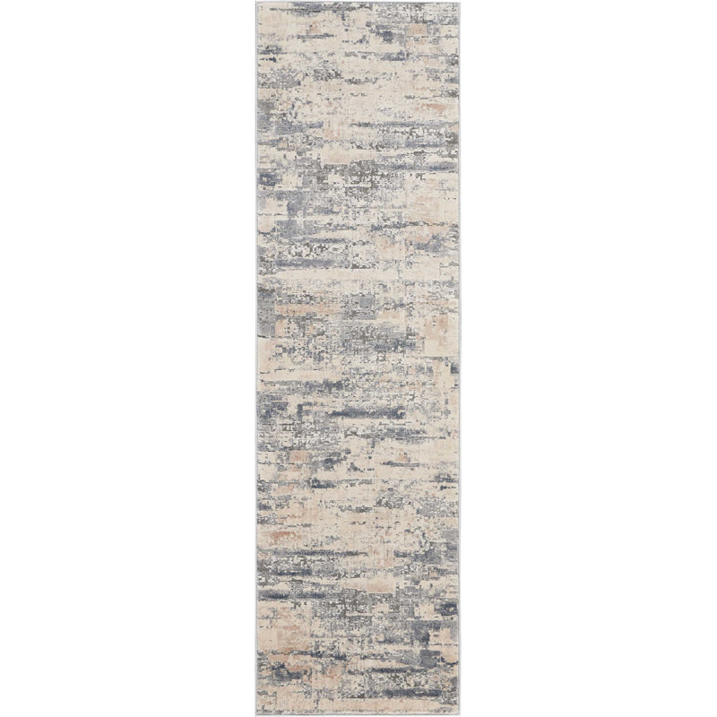 Comer Abstract Beige/Grey Area Rug, Runner 2'2" x 7'6"