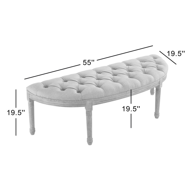 Banc rétro en tissu rétro par Modway, gris