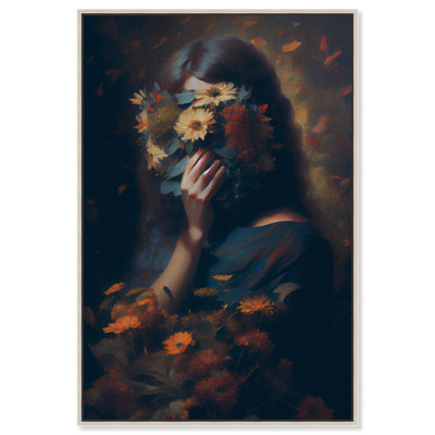 Woman Beneath Flowers Canvas Inspiring Women Protraits by Art Remedy