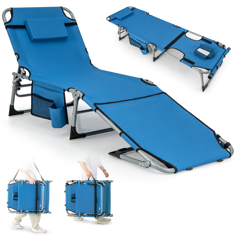 Chleo Outdoor Metal Chaise Lounge
