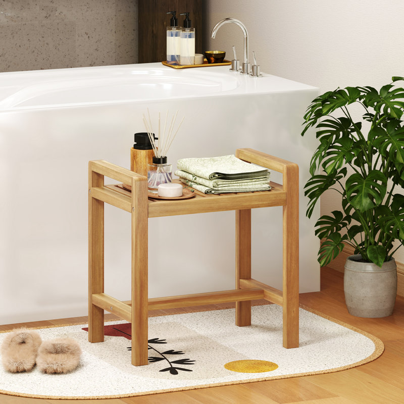 Tabouret de douche en bois de teck