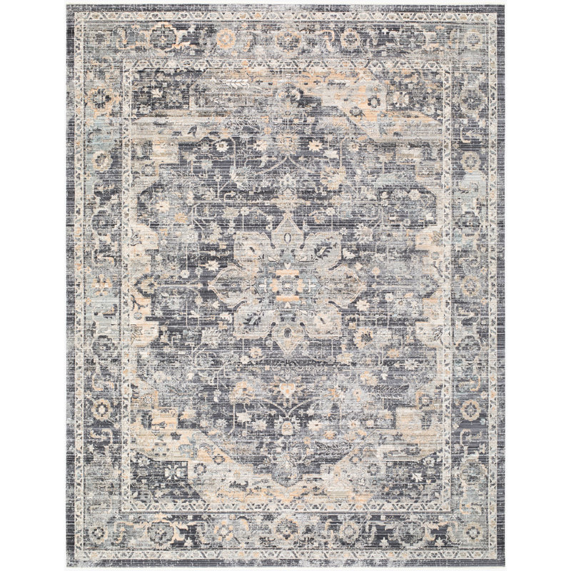 Tapis extérieur tissé à la machine Galey Alix X Livabliss Breckley, Bleu, Rectangle 9 pi x 13 pi 1 po
