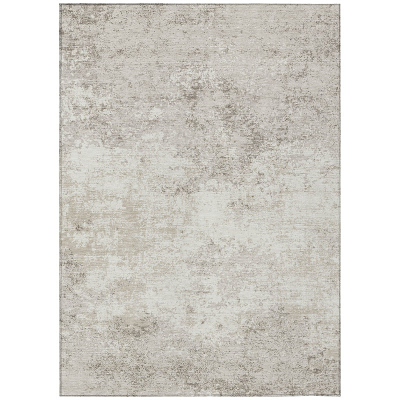 Aera Ivory Washable Indoor-Outdoor Rug - , 3' x 5'