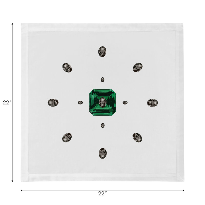 Asscher Cotton Blend Square Napkins, White