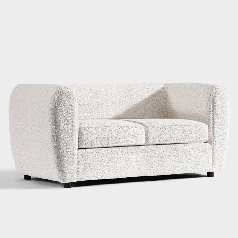 Causeuse Celal, 100 % polyester blanc cassé