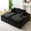 Chaise longue double en velours tortue noire, canapé paresseux multifonctionnel avec éponge entièrement compressée, pouvant être agencée côte à côte ou face à face-1679439614