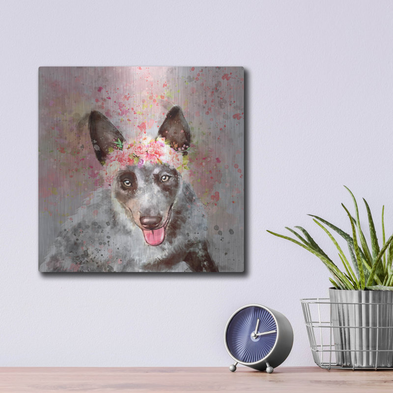 Art mural en métal Flower Crown, H 12 po x l 12 po