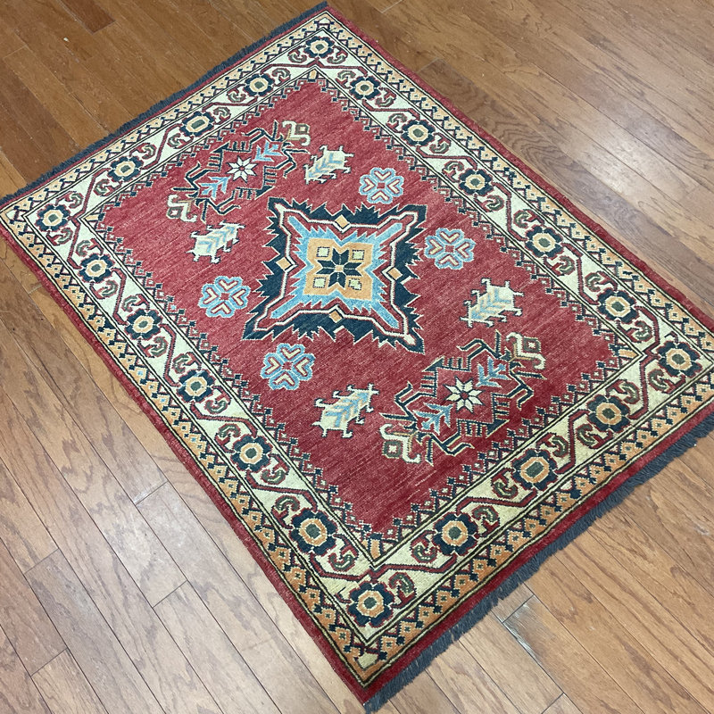 Handmade Super Kazak Wool Rug