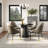 2 - Person Minimalist Round Luxe Sintered Stone Dining Table, Solid Wood Stable Pedestal Base For Kitchen Living Dining Room-1230444394
