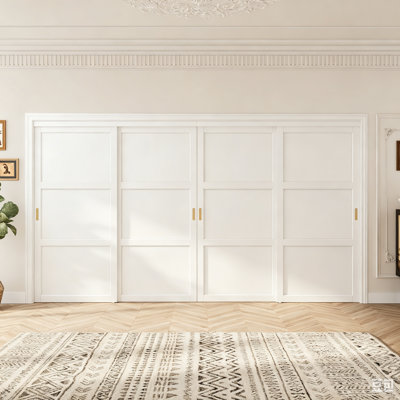 80" White MDF Pantry Closet Sliding Doors With Hardware & Handles