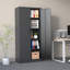 Armoire de rangement en métal 72 po H, armoire verrouillable en acier noir avec portes et 4 tablettes, armoires hautes