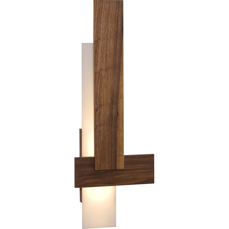 Sedo Dimmable LED Flush Mount Sconce, 2700K, Walnut