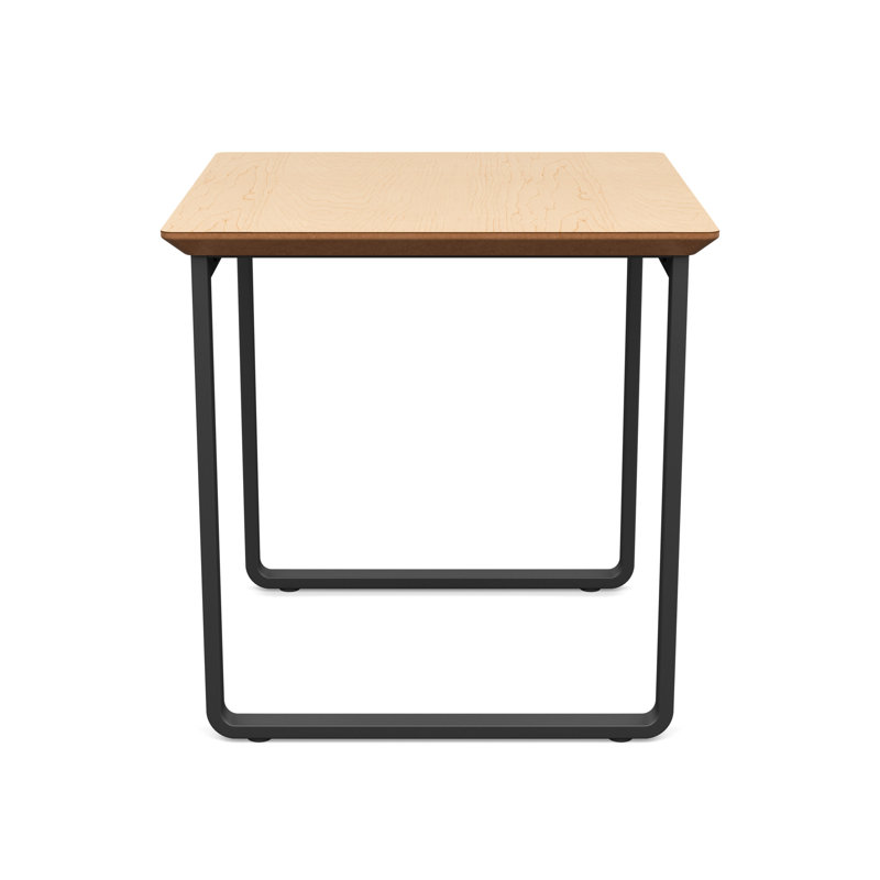 Gansett Waiting Reception End Table Metal Frame 20x20" High Pressure Laminate Top, Charcoal, Natural Maple