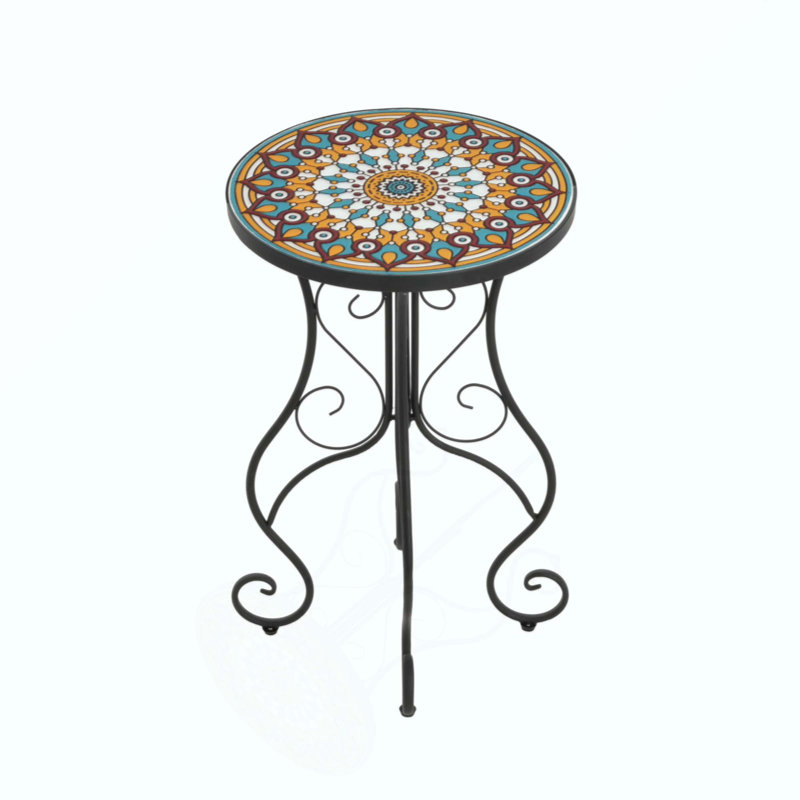 Round Ceramic Outdoor Side Table