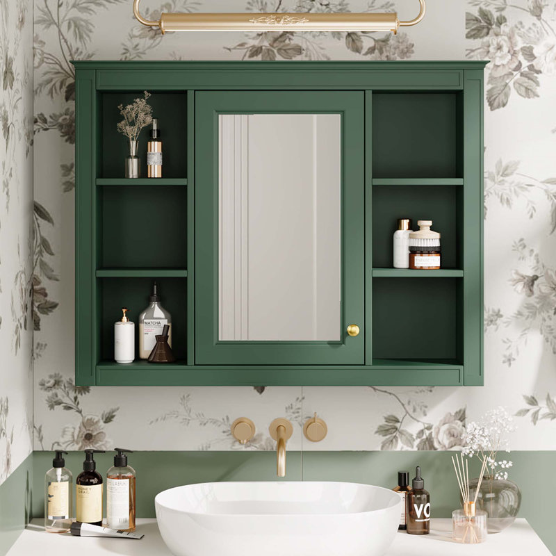 Armoire de rangement murale pour salle de bain, cabine de pharmacie, Vert