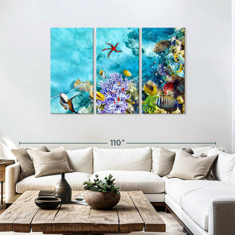 Life Underwater Scene, 48" H x 74" W