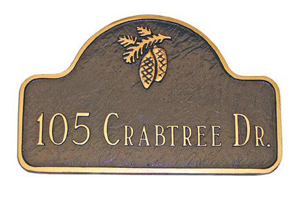 Enseigne d’adresse pour pelouse sur 1 ligne, Chocolat / or