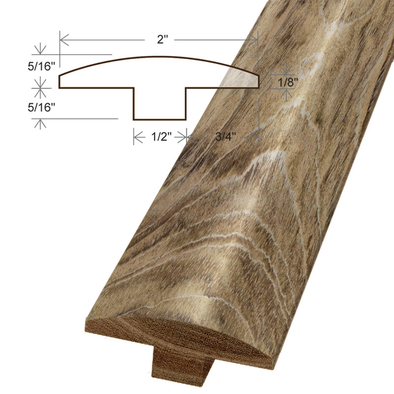 Wood 0.31" Thick 2" Wide 78" Length T-Molding, Bruce Hardwood Floors/Butterscotch