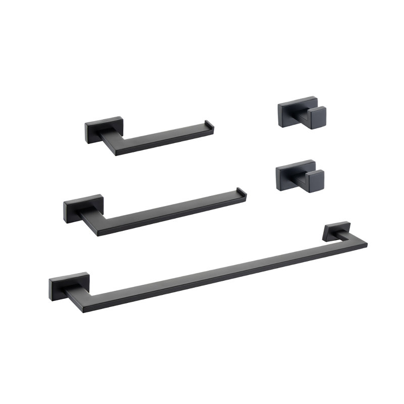 5 - Piece Bathroom Hardware Set, Matte Black