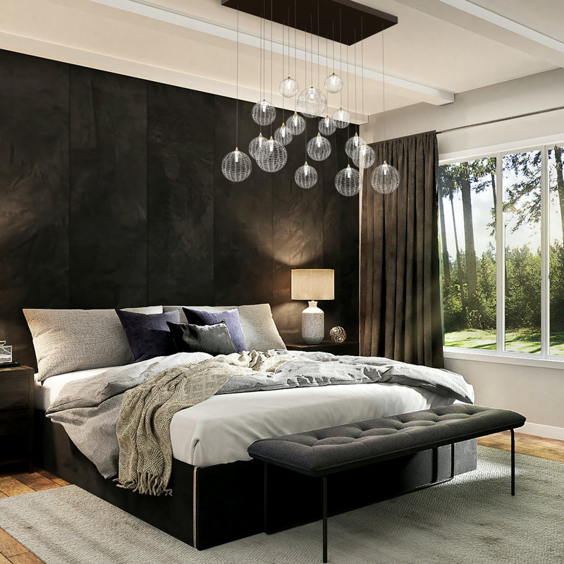 Breeze 17 - Light Cluster Pendant, Black