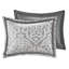Édredon argenté grand lit. Superbe texture. Rembourrage. 8 pièces comprenant un édredon, des taies décoratives, des coussins décoratifs européens et une jupe de lit. Argent lavable à la machine. Bourre douce pour plus de chaleur.-121228296-121228294