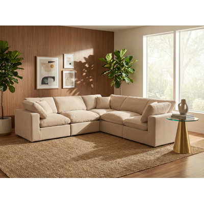Isshak Velvet L-Shaped Sectional Reversible