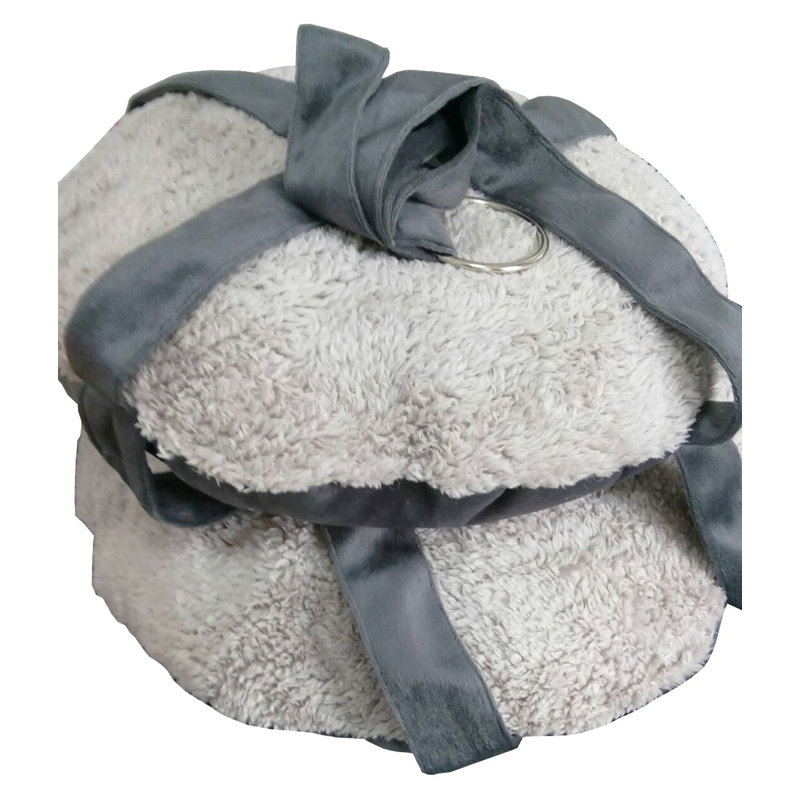 Grey Dual-Lounger Hanging Cat Hammock with Fiberfill Cushions