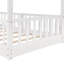 Lit simple superposé au dessus d'un lit blanc avec fonction et glissade - Structure en bois massif Éléments ludiques-121022305
