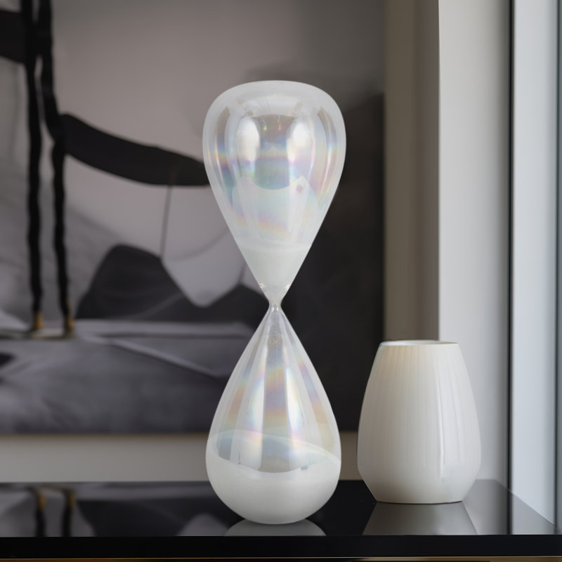Glass Hourglass, Elegant Decorative Objects for Any Room, 20" H x 6" W x 6" D, Clear