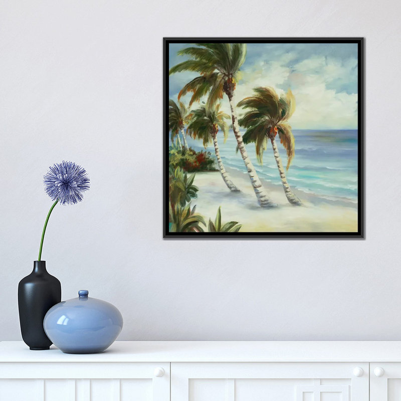 «Tropical IV», reproduction sur toile, H 18 po x l 18 po x P 1,5 po, Toile encadrée noire, Pas de tapis