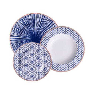 12 Piece Porcelain China Dinnerware Set - Service for 4