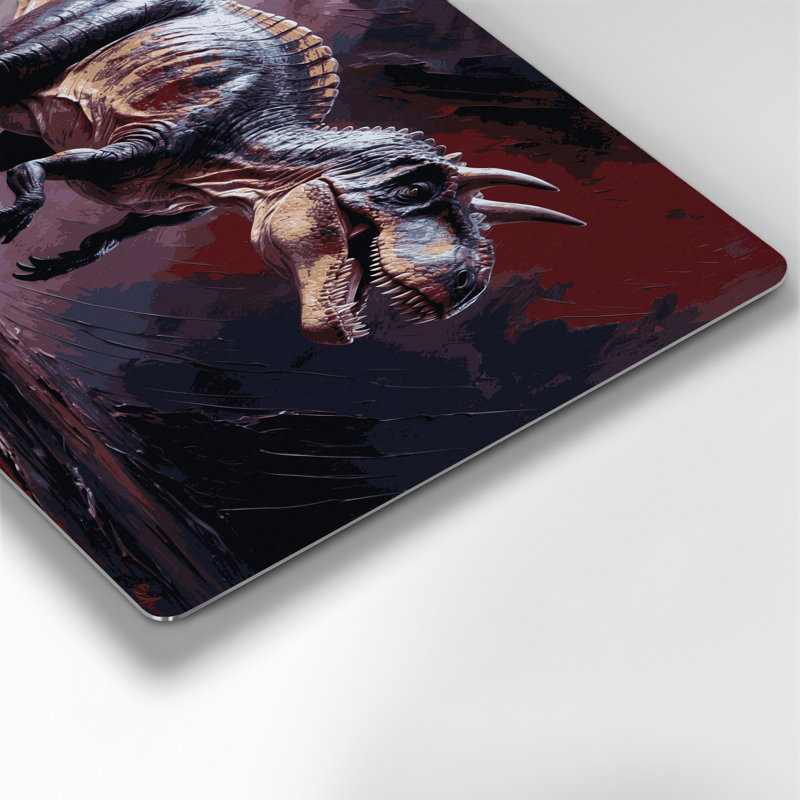 Art mural noir dinosaure Carnotaurus, H 20 po x l 30 po
