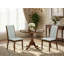 L'ensemble de mobilier de salle à manger 5 pièces comprend une table ronde avec Dropleaf et 4 chaises rembourrées en tissu Shitake en lin, 42 x 42 pouces, blanc lin-2011267920-1945111985-2011267922