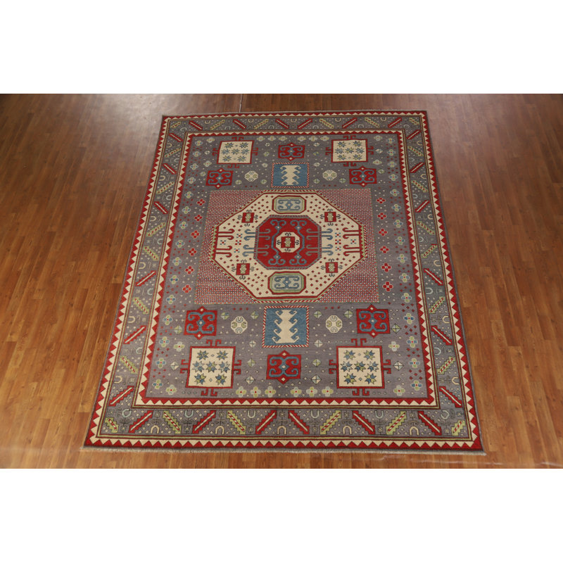 Geometric Kazak Vegetable Dye Area Rug